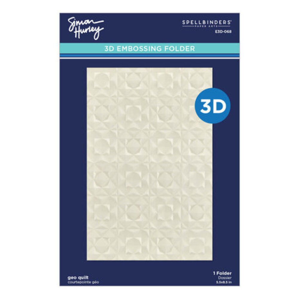 Spellbinders Simon's Snow Globes Geo Quilt 3D Embossing Folder (E3D-068) Spellbinders Simon's Snow Globes Geo Quilt 3D Embossing Folder (E3D-068)