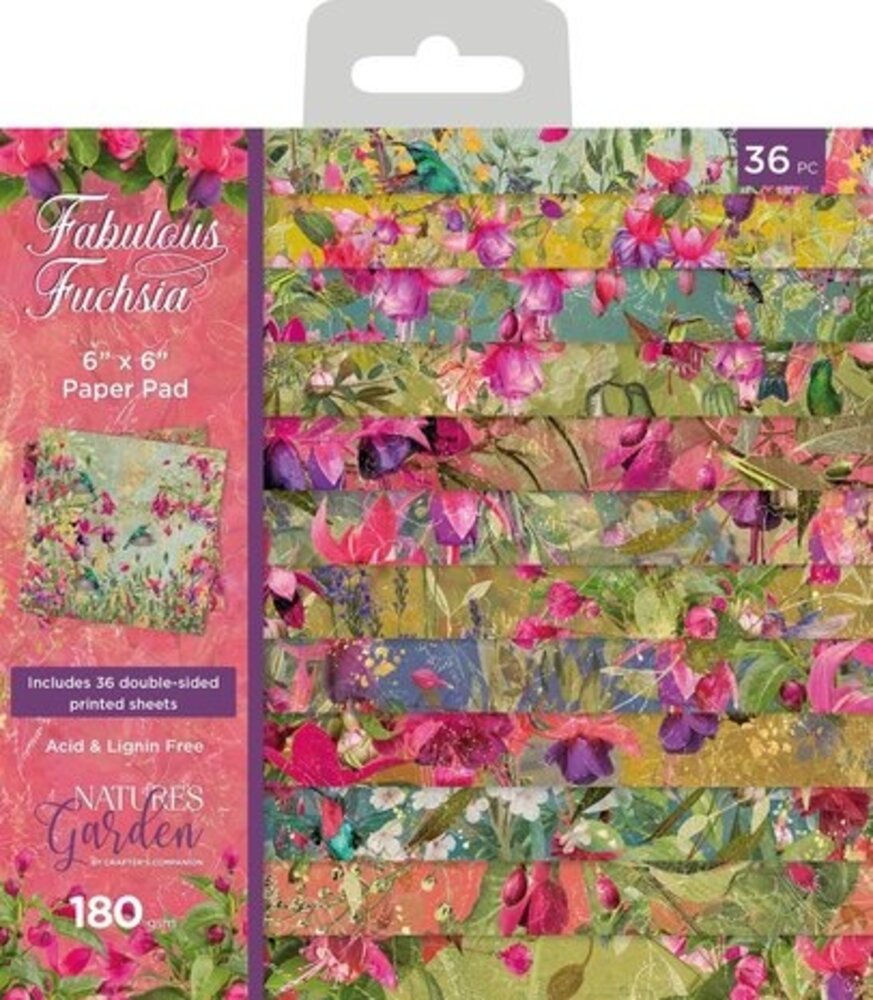 Crafter's Companion Fabulous Fuchsia 6x6 Inch Paper Pad (NGA-FF-PAD6) Crafter's Companion Fabulous Fuchsia 6x6 Inch Paper Pad (NGA-FF-PAD6)