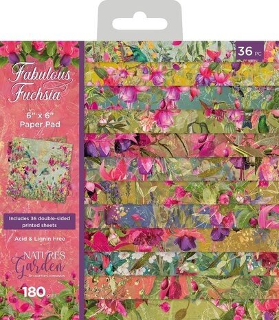 Crafter's Companion Fabulous Fuchsia 6x6 Inch Paper Pad (NGA-FF-PAD6) Crafter's Companion Fabulous Fuchsia 6x6 Inch Paper Pad (NGA-FF-PAD6)