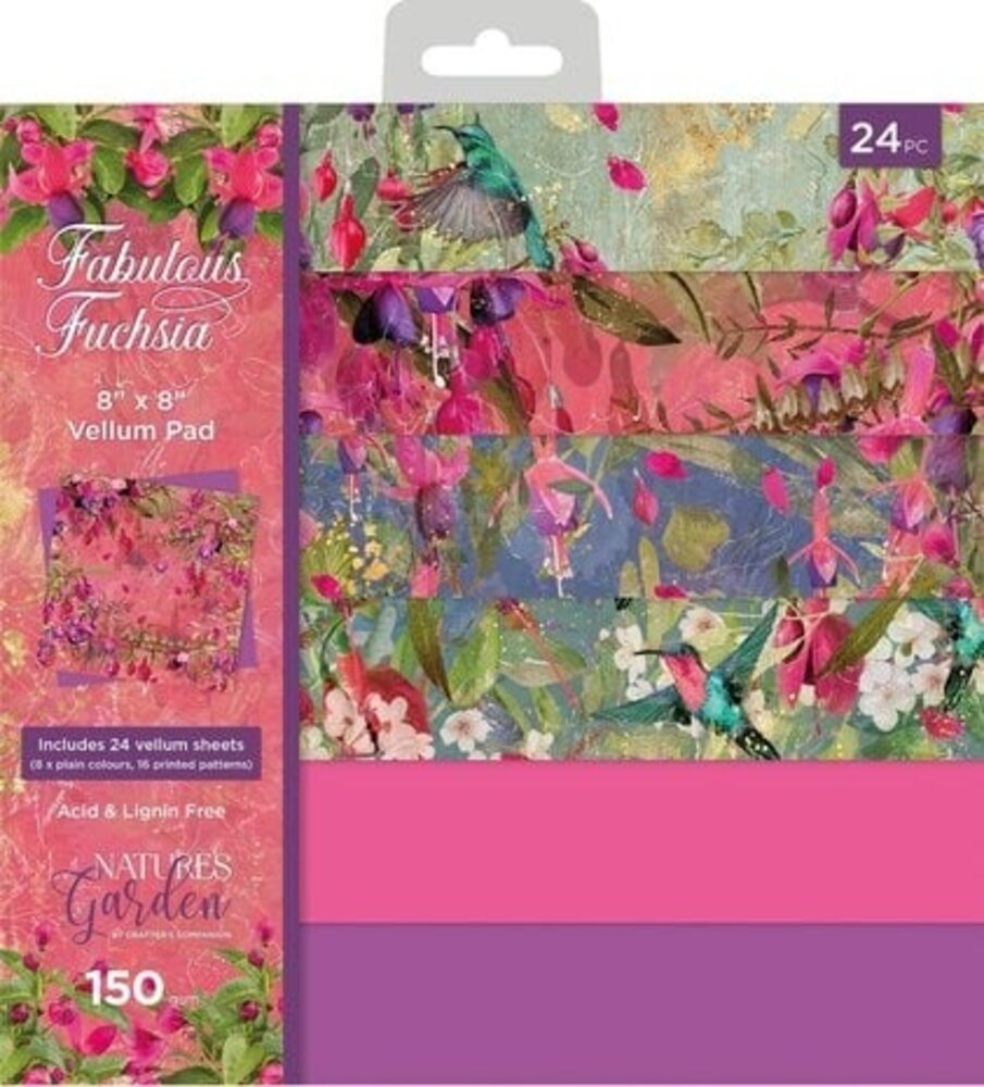 Crafter's Companion Fabulous Fuchsia 8x8 Inch Vellum Pad (NGA-FF-VELPAD8) Crafter's Companion Fabulous Fuchsia 8x8 Inch Vellum Pad (NGA-FF-VELPAD8)