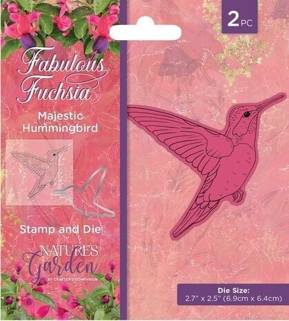 Crafter's Companion Fabulous Fuchsia Stamp & Die Majestic Hummingbird (NGA-FF-STD-MHUM) Crafter's Companion Fabulous Fuchsia Stamp & Die Majestic Hummingbird (NGA-FF-STD-MHUM)