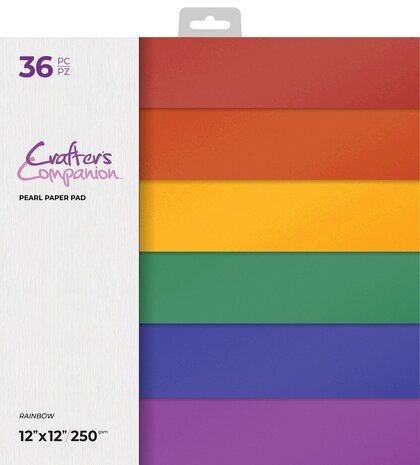 Crafter's Companion Rainbow 12x12 Inch Pearl Paper Pad (CC-PLPAD12-RAIN) Crafter's Companion Rainbow 12x12 Inch Pearl Paper Pad (CC-PLPAD12-RAIN)