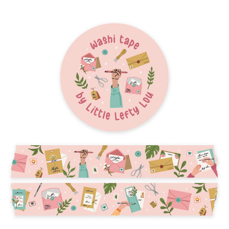 Little Lefty Lou Sweet Pink Mail Washi Tape (WT018) Little Lefty Lou Sweet Pink Mail Washi Tape (WT018)