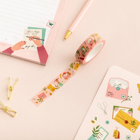 Little Lefty Lou Sweet Pink Mail Washi Tape (WT018) Little Lefty Lou Sweet Pink Mail Washi Tape (WT018)