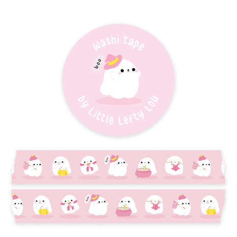 Little Lefty Lou Ghosts Pink Washi Tape (WT031) Little Lefty Lou Ghosts Pink Washi Tape (WT031)