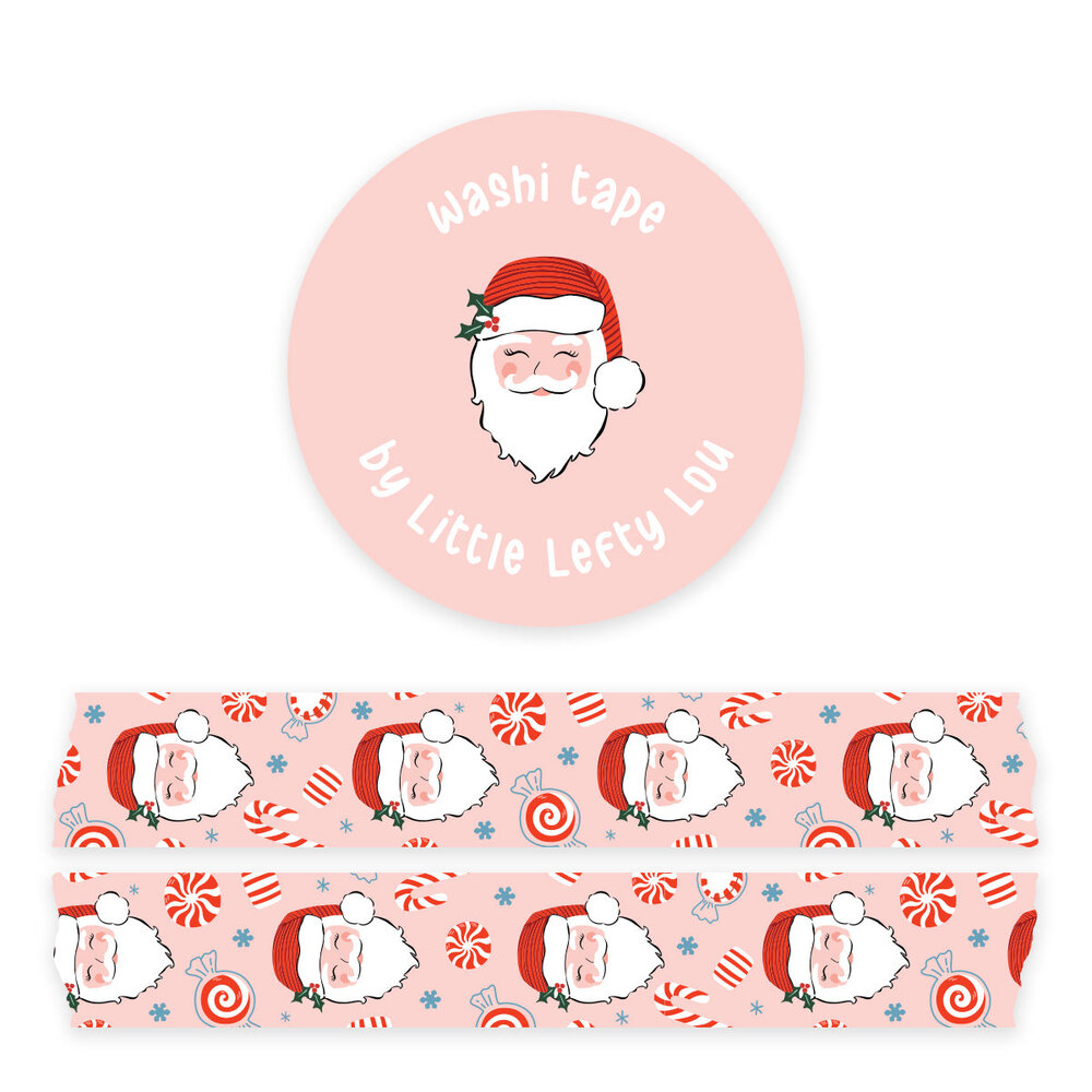 Little Lefty Lou Santa With Candycanes Washi Tape (WT054) Little Lefty Lou Santa With Candycanes Washi Tape (WT054)