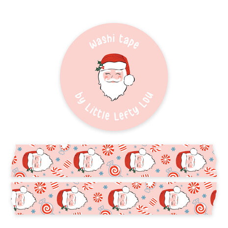 Little Lefty Lou Santa With Candycanes Washi Tape (WT054) Little Lefty Lou Santa With Candycanes Washi Tape (WT054)