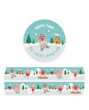 Little Lefty Lou Ice Skating Washi Tape (WT057) Little Lefty Lou Ice Skating Washi Tape (WT057)