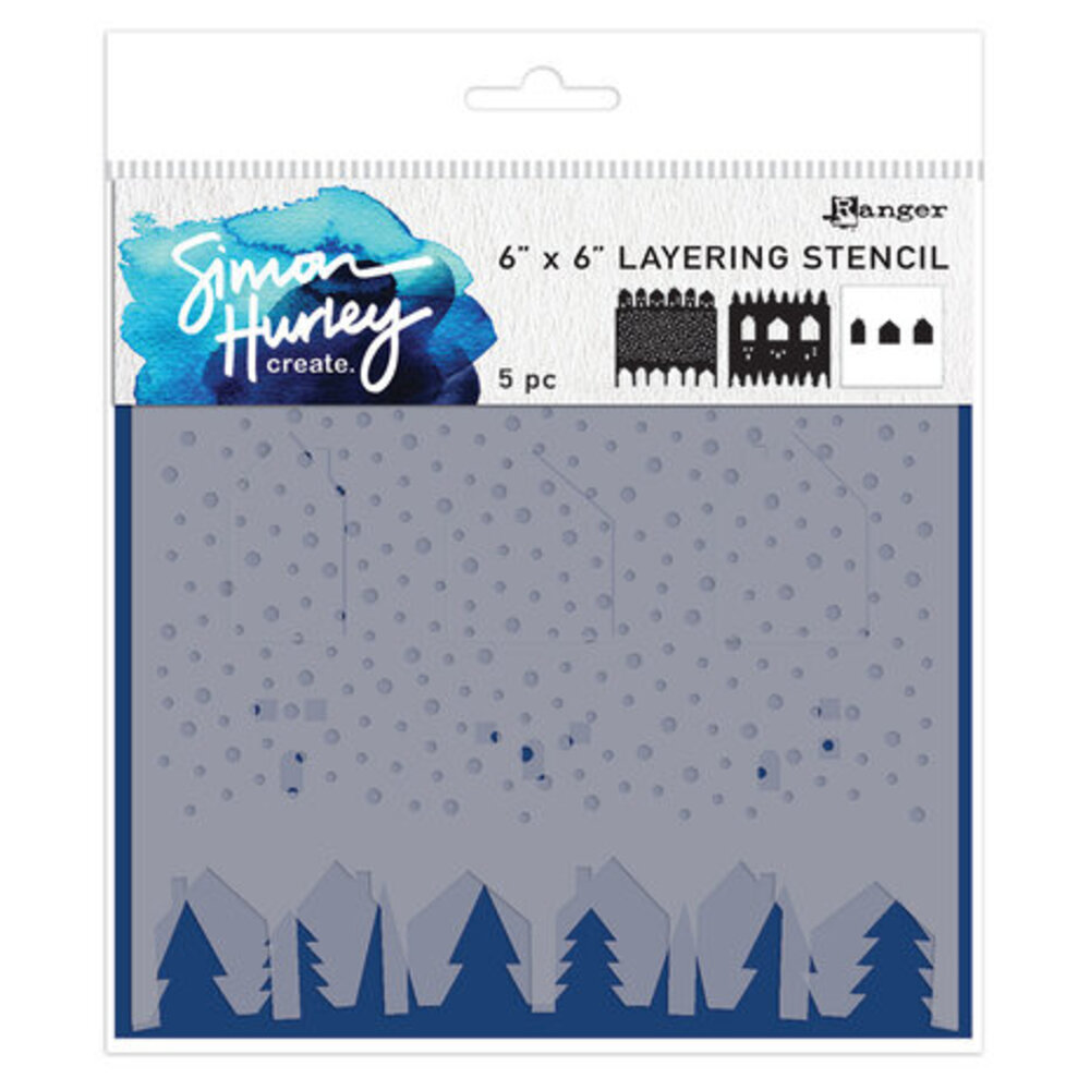 Simon Hurley Create Winter Scene Maker 6x6 Inch Masking Stencils (HUS84785) Simon Hurley Create Winter Scene Maker 6x6 Inch Masking Stencils (HUS84785)
