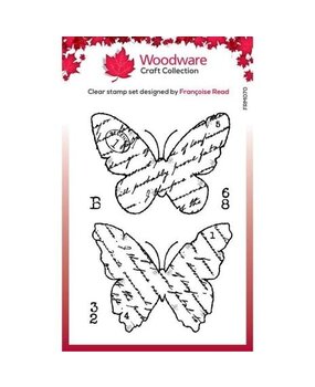 Woodware Torn Paper Butterflies Clear Stamps (FRM070)