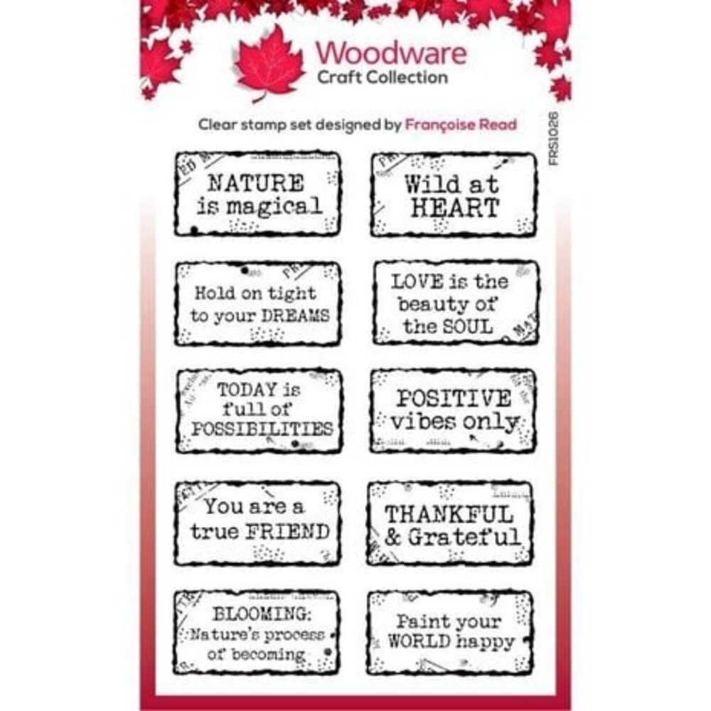 Woodware Distressed Labels Clear Stamps (FRS1026)