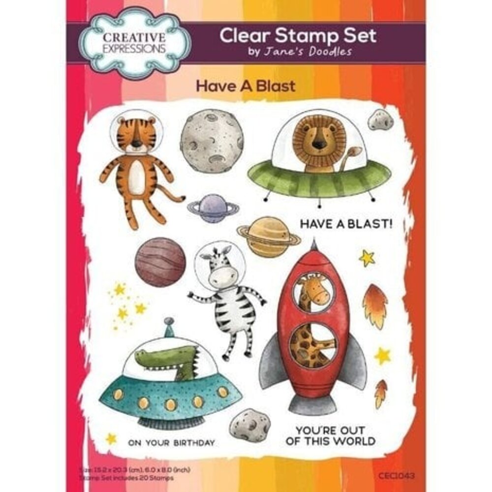 Creative Expressions Jane's Doodles Clear Stamp Set Have A Blast (CEC1043) Creative Expressions Jane's Doodles Clear Stamp Set Have A Blast (CEC1043)