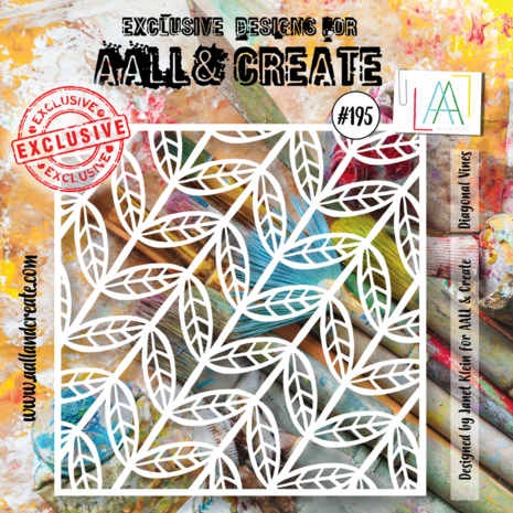 AALL and Create Masking Stencil 6x6 Inch Diagonal Vines (AALL-PC-195) AALL and Create Masking Stencil 6x6 Inch Diagonal Vines (AALL-PC-195)