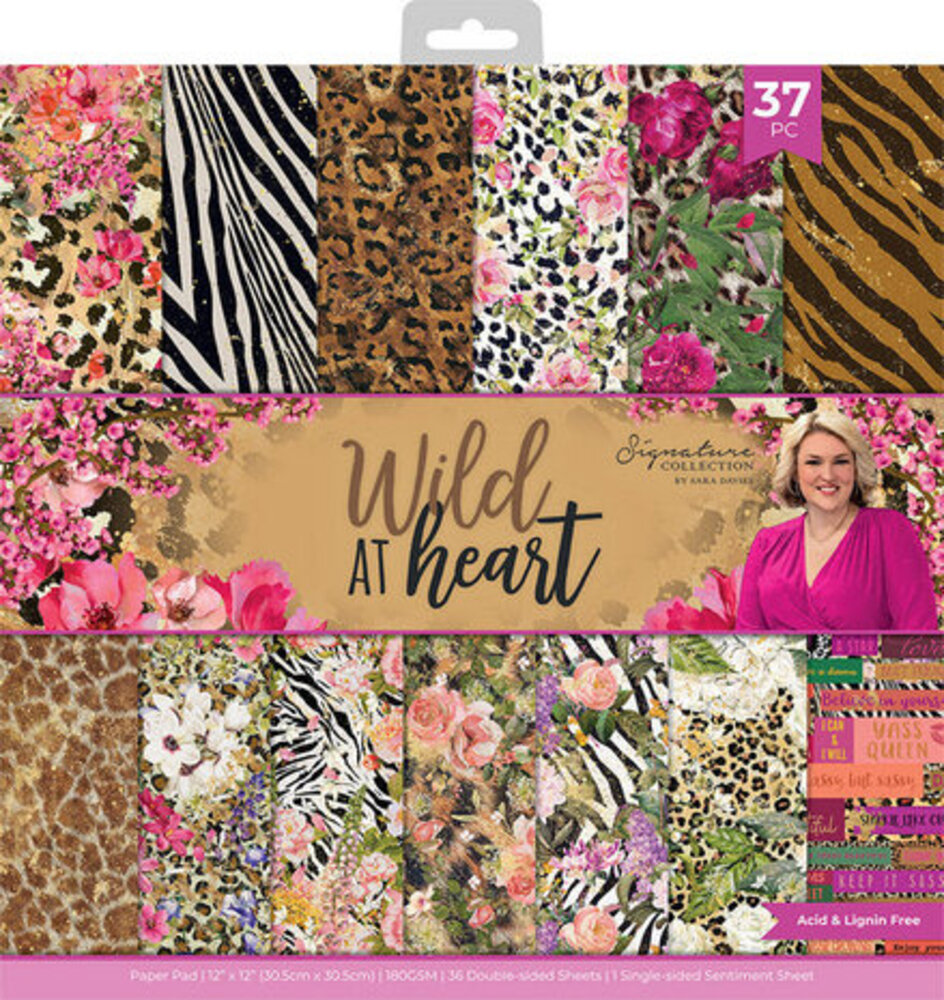 Crafter's Companion Wild at Heart 12x12 Inch Paper Pad (SIG-WAH-PAD12)