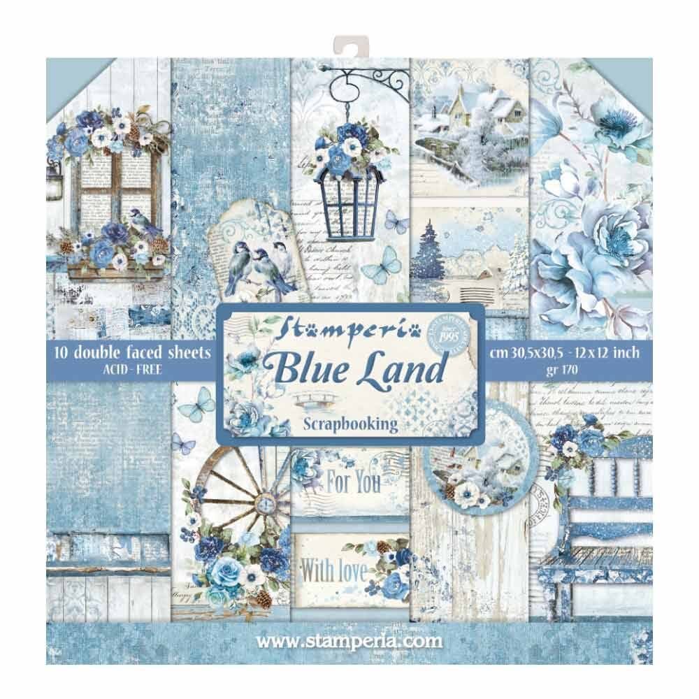 Stamperia Blue Land 12x12 Inch Paper Pack (SBBL47) Stamperia Blue Land 12x12 Inch Paper Pack (SBBL47)