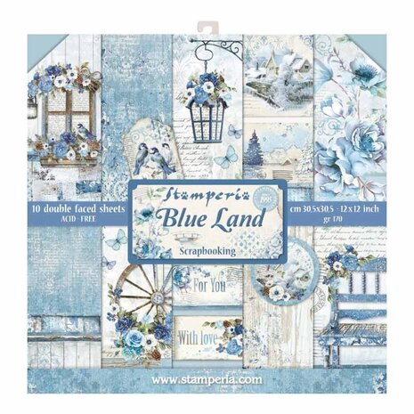 Stamperia Blue Land 12x12 Inch Paper Pack (SBBL47) Stamperia Blue Land 12x12 Inch Paper Pack (SBBL47)