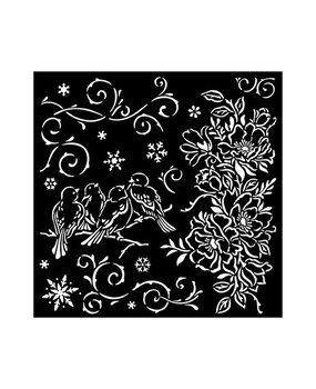 Stamperia Blue Land Thick Stencil 18x18cm Birds (KSTDQ93)*