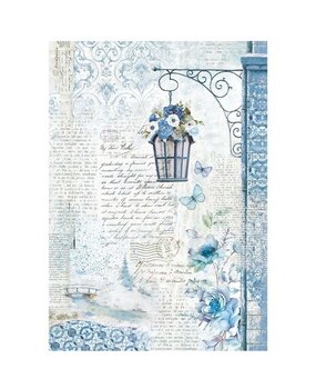 Stamperia Blue Land Lamp Rice Paper A4 (DFSA4785) Stamperia Blue Land Lamp Rice Paper A4 (DFSA4785)