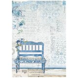 Stamperia Blue Land Bench Rice Paper A4 (DFSA4787)*
