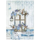 Stamperia Blue Land Window Rice Paper A4 (DFSA4790)