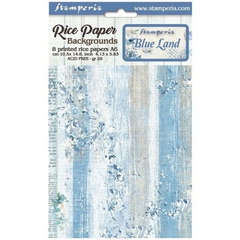 Stamperia Blue Land Rice Paper Backgrounds A6 (DFSAK6007) Stamperia Blue Land Rice Paper Backgrounds A6 (DFSAK6007)