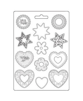 Stamperia Blue Land Soft Mould A4 Stars and Hearts (K3PTA4563)* Stamperia Blue Land Soft Mould A4 Stars and Hearts (K3PTA4563)*