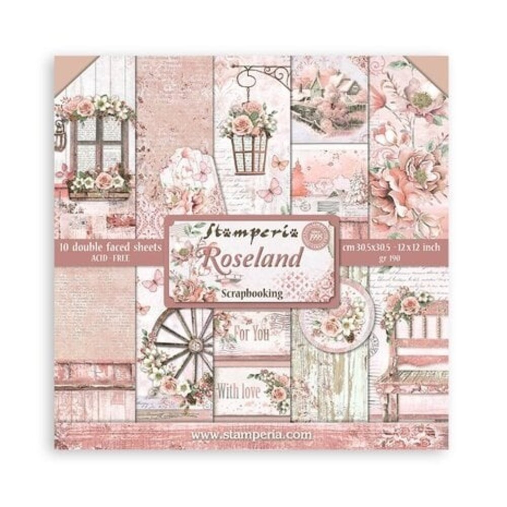 Stamperia Roseland 12x12 Inch Paper Pack (SBBL136) Stamperia Roseland 12x12 Inch Paper Pack (SBBL136)