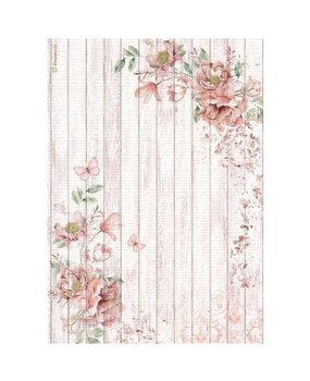 Stamperia Roseland Corners with Roses Rice Paper A4 (DFSA4779)*