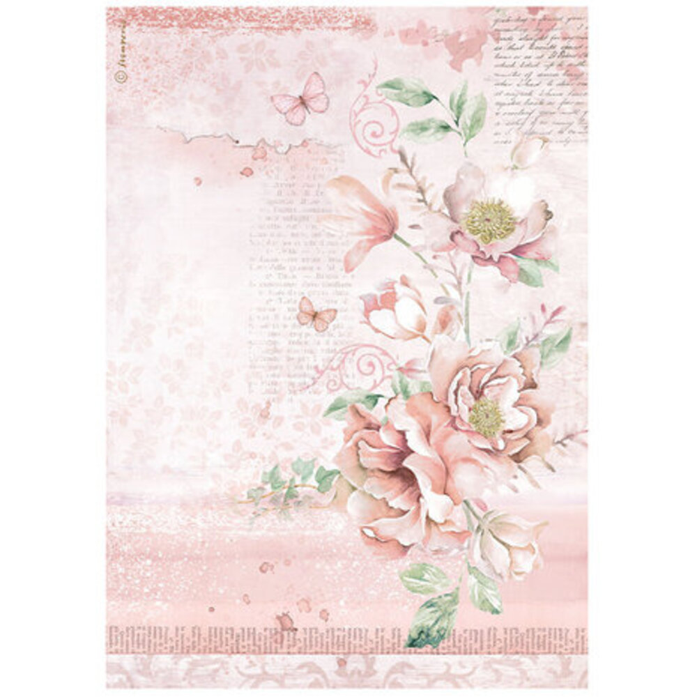 Stamperia Roseland Flowers Rice Paper A4 (DFSA4783) Stamperia Roseland Flowers Rice Paper A4 (DFSA4783)