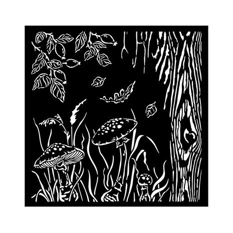Stamperia Woodland Thick Stencil 18x18cm Mushrooms (KSTDQ92) Stamperia Woodland Thick Stencil 18x18cm Mushrooms (KSTDQ92)