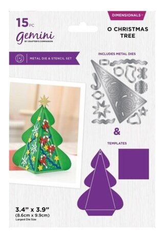 Gemini 3D Boxes Dimensionals Die & Stencil O Christmas Tree (CC-DCE-MD-STEN-OCT)