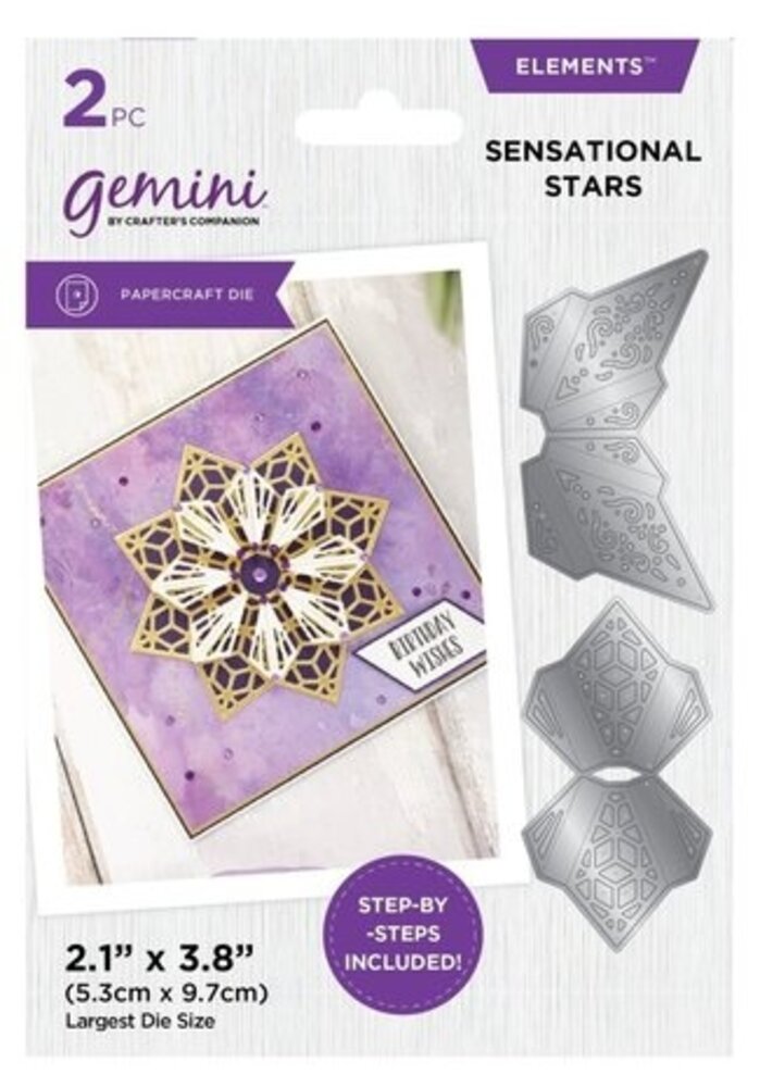 Gemini Kaleidoscope Origami Elements Dies Sensational Stars (CC-DCE-MD-SEST)