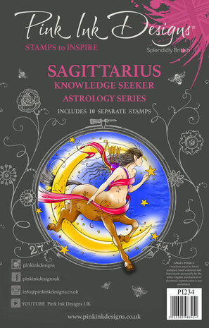 Pink Ink Designs Astrology Series Sagittarius "Knowledge Seeker" A5 Clear Stamps (PI234) Pink Ink Designs Astrology Series Sagittarius "Knowledge Seeker" A5 Clear Stamps (PI234)