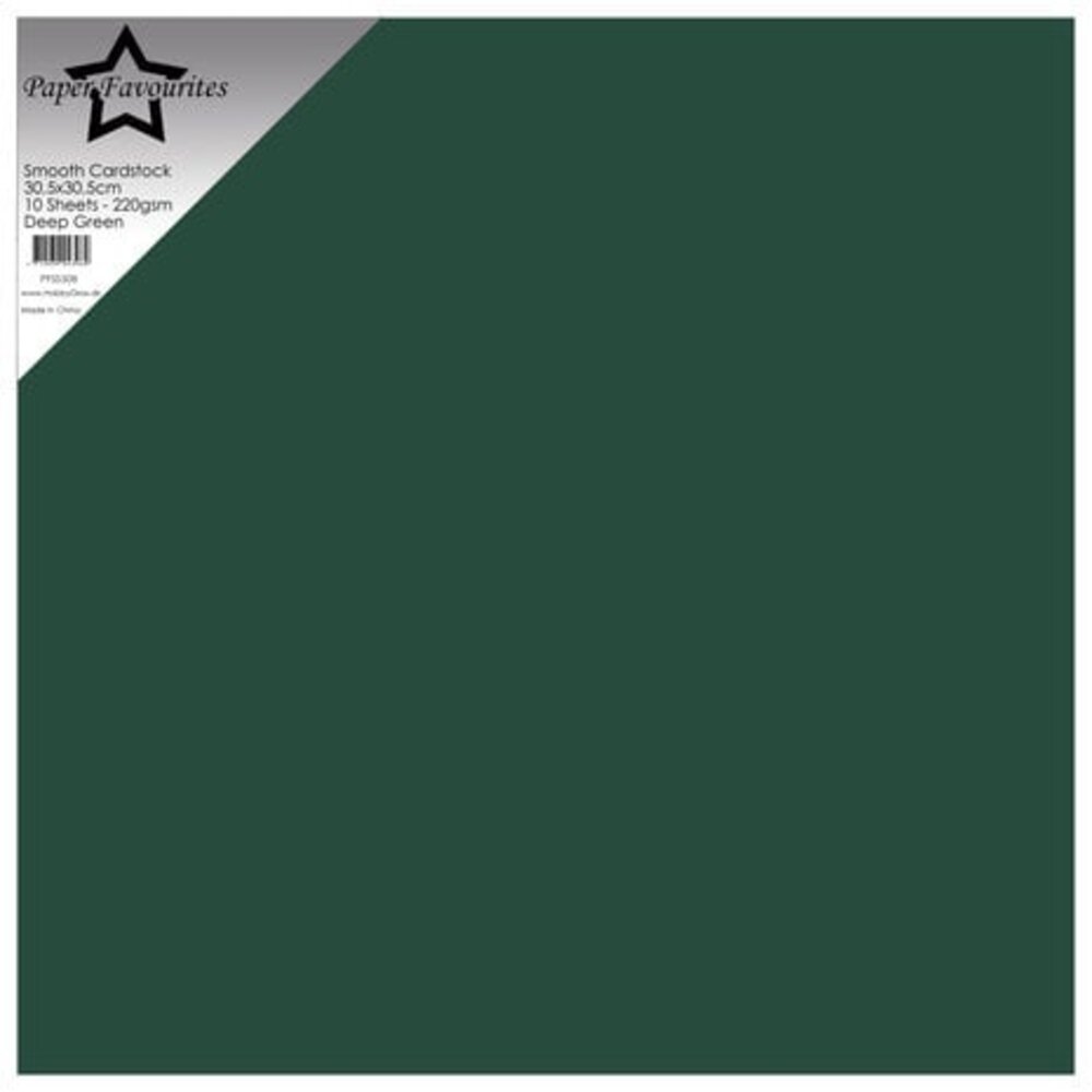 Paper Favourites Deep Green 12x12 Inch Smooth Cardstock (PFSS508)