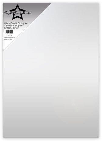 Paper Favourites Chrome Silver A4 Mirror Card Glossy 250gsm (PFSS103) Paper Favourites Chrome Silver A4 Mirror Card Glossy 250gsm (PFSS103)