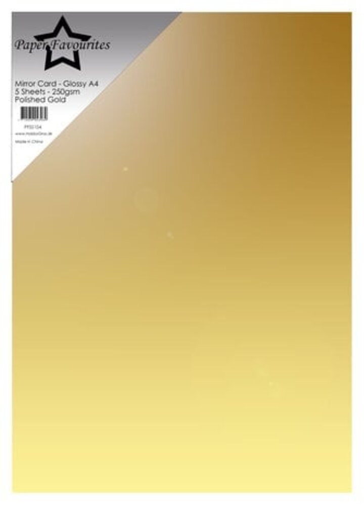 Paper Favourites Polished Gold A4 Mirror Card Glossy 250gsm (PFSS104)