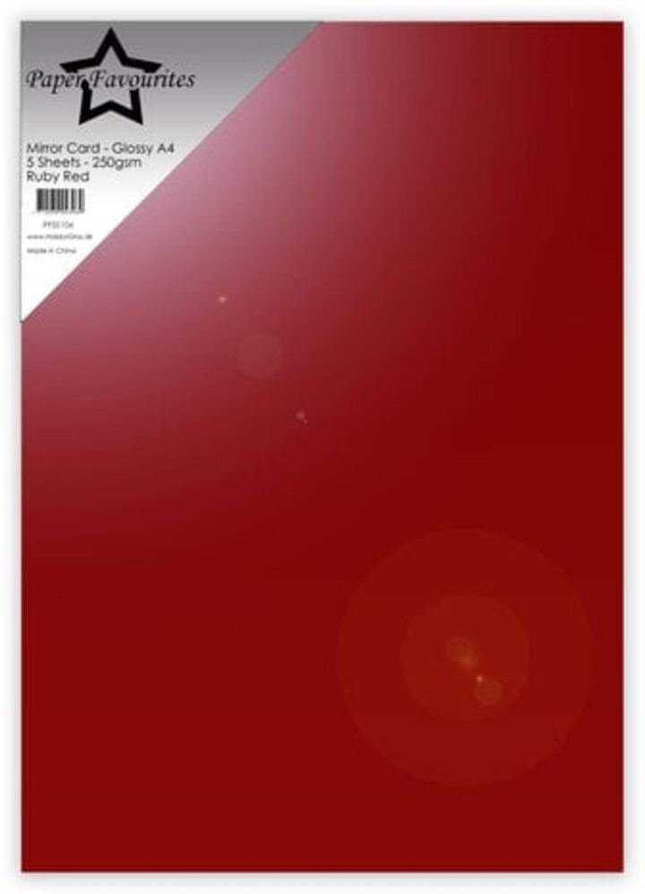 Paper Favourites Ruby Red A4 Mirror Card Glossy 250gsm (PFSS106) Paper Favourites Ruby Red A4 Mirror Card Glossy 250gsm (PFSS106)