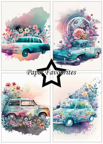 Paper Favourites Floral Cars A5 Paper Pack (PFA110)