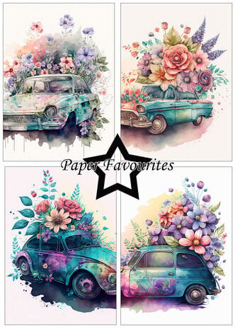 Paper Favourites Floral Cars A5 Paper Pack (PFA110)