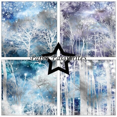 Paper Favourites Silver Trees 12x12 Inch Paper Pack (PF467)