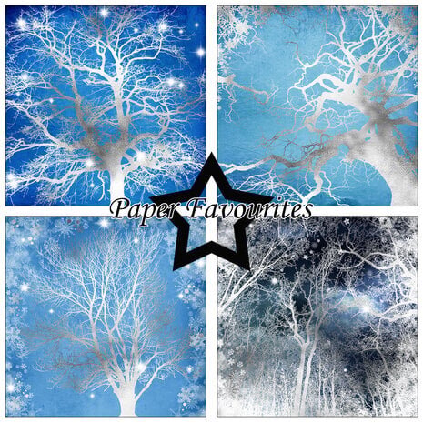 Paper Favourites Silver Trees 12x12 Inch Paper Pack (PF467)