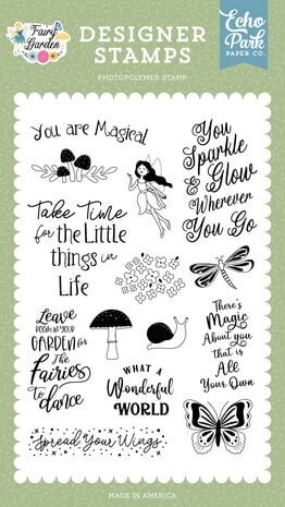 Echo Park Fairy Garden Sparkle And Glow Clear Stamps (FG338043)