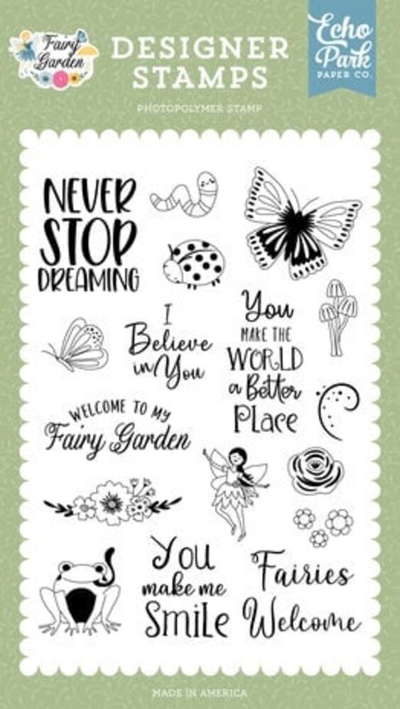 Echo Park Fairy Garden Fairies Welcome Clear Stamps (FG338044)