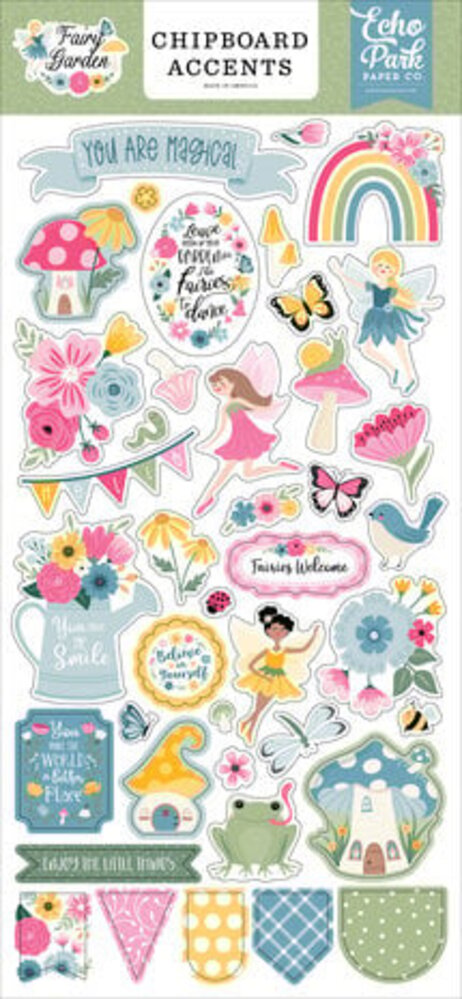 Echo Park Fairy Garden 6x13 Inch Chipboard Accents (FG338021)
