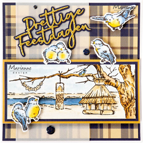 Marianne Design Tiny's Border Clear Stamps Bird Feeding (TC0920)