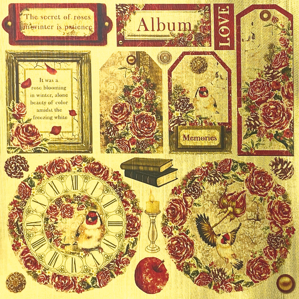 Ciao Bella Papercrafting Frozen Roses 6x6 Inch Deluxe Paper (CBDS007) Ciao Bella Papercrafting Frozen Roses 6x6 Inch Deluxe Paper (CBDS007)