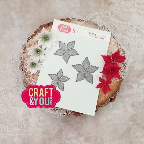Craft & You Dies Small Poinsettia (CW260) Craft & You Dies Small Poinsettia (CW260)