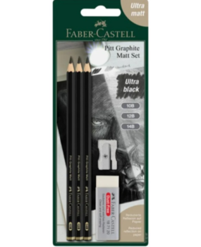 Faber Castell Pitt Graphite Matt Pencil Set 10B/12B/14B (FC-115297) Faber Castell Pitt Graphite Matt Pencil Set 10B/12B/14B (FC-115297)
