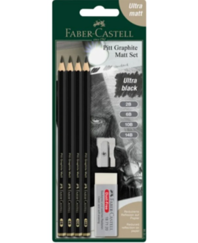Faber Castell Pitt Graphite Matt Pencil Set 2B/6B/10B/14B (FC-115298) Faber Castell Pitt Graphite Matt Pencil Set 2B/6B/10B/14B (FC-115298)