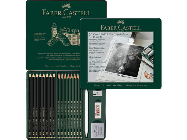 Faber Castell Pitt Graphite Matt Pencil & Castell 9000 (FC-115224) Faber Castell Pitt Graphite Matt Pencil & Castell 9000 (FC-115224)